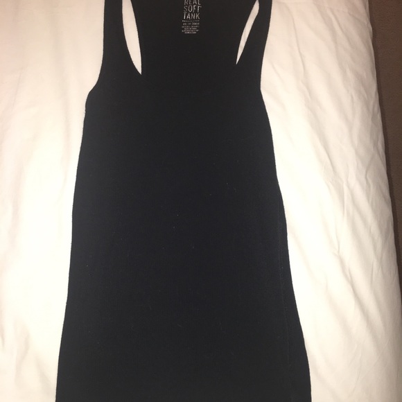 Aerie black ribbed, super soft black tank top. - Picture 6 of 7